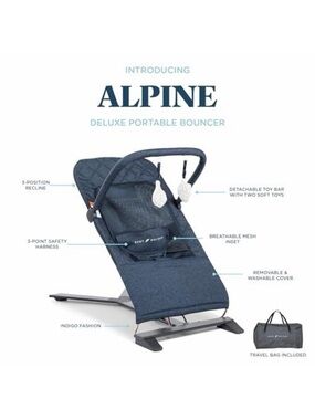 Alpine Navy Blue Infant Bouncer Bib - Solid Navy